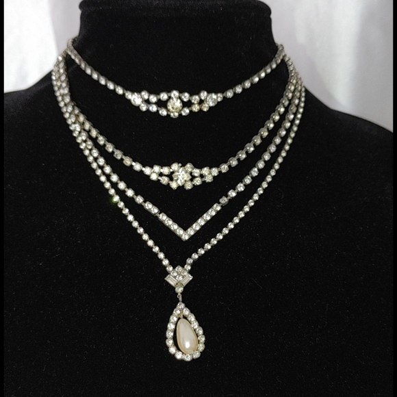 Vintage rhinestone chokers necklaces $9ea/4for$30 - Picture 1 of 10